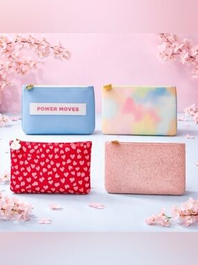 NEW Lot of 4 IPSY Cosmetic Makeup Bags Glam Bags Limited Edition 2021 & 2022